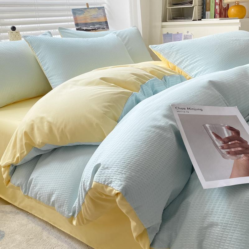 2025 All-Season Home Textile Bedding Set: Bed Sheet, Duvet Cover, Quilt Cover for Student Dorms - 3-Piece Set