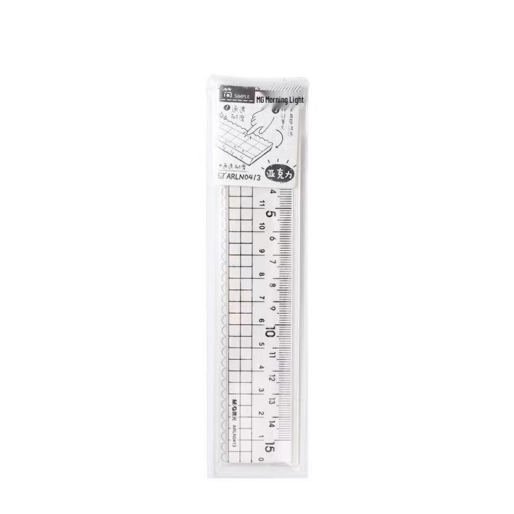 

Jian High Transparency Acrylic Ruler, 15/20cm - Straight & Wave-Shaped for Students (N0413) Simple Acrylic 15cm