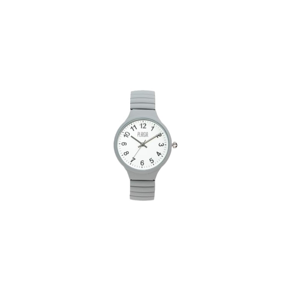 Plaisir Simple Silicone Accordion Wristwatch Women s Gray