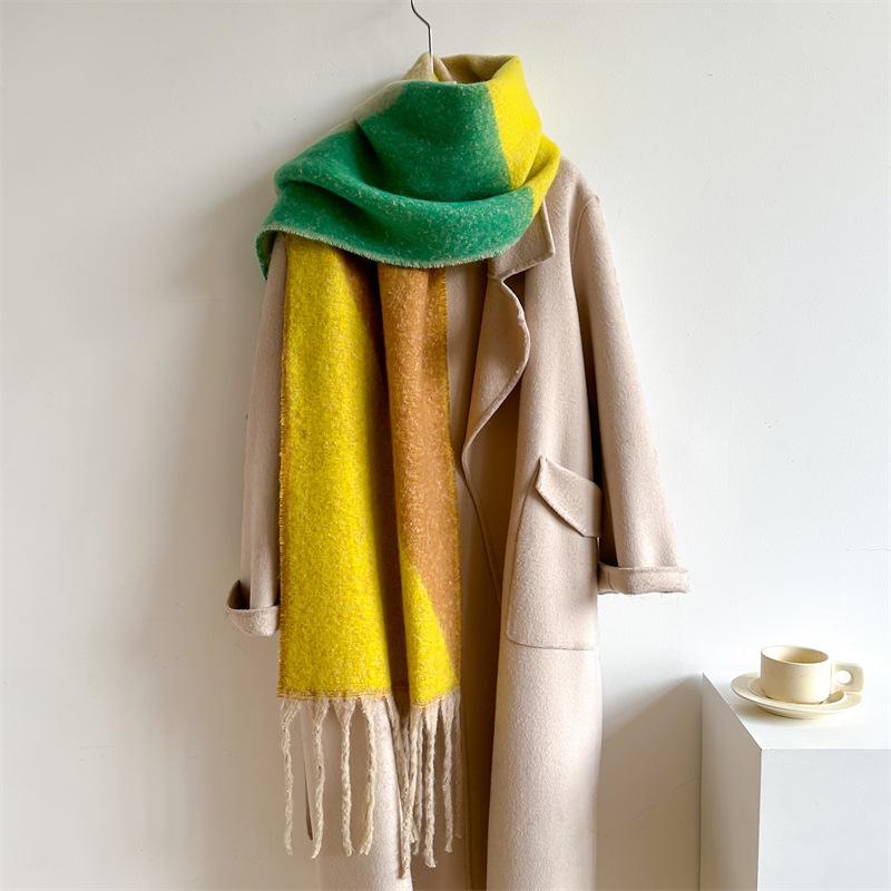 Women Autumn Winter Scarf For Female Fashion Tassel Long Neckerchief Men Intensification Warm Shawl Europe America Elegant Wraps