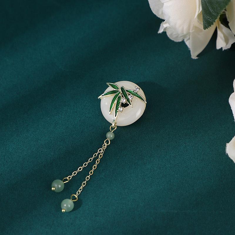 Imitationsperle Damen Hanfu Ornament Schmuck Langer Hängender Quaste Cheongsam Accessoires Legierung Cheongsam Gepresstes Revers
