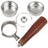 Bottomless Portafilter, 51mm, for DeLonghi Espresso Machines 311GR-310GR/ECO310, Rosewood Handle (Filter Basket Included)