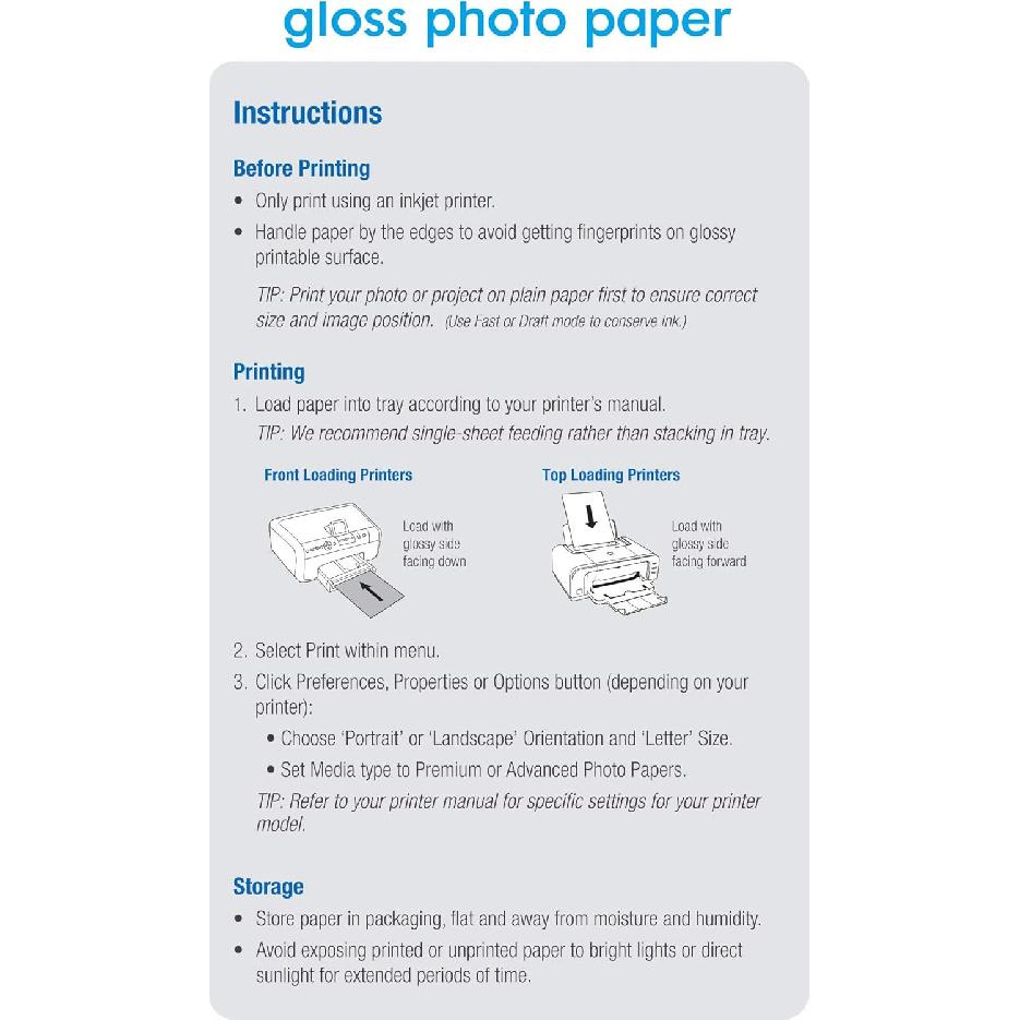 Great Premium Quality Photo Glossy White Paper 8.3"x11.7" A4 Size 20 Sheets Weight 200gsm. Dries Quickly Excellent Price Much Better Finish Colors