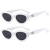 2 Pcs Korean Version Trendy Retro Cat Eye Sunglasses for Women Hip Hop Western Casual Simple Plain Outdoor  Glasses