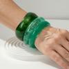 Gradient Acrylic Bracelets Translucent Chunky Cuffs Wrist Jewelry Resin Bangles  Music Festival