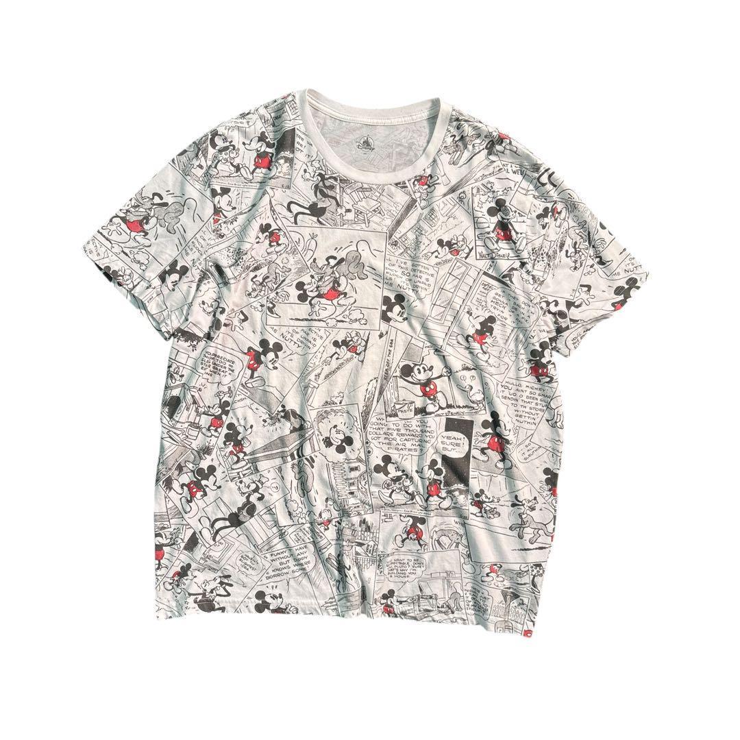 

[USED] 7TSM2Disney American comic style Mickey Mouse all-over print T-shirt, used clothing