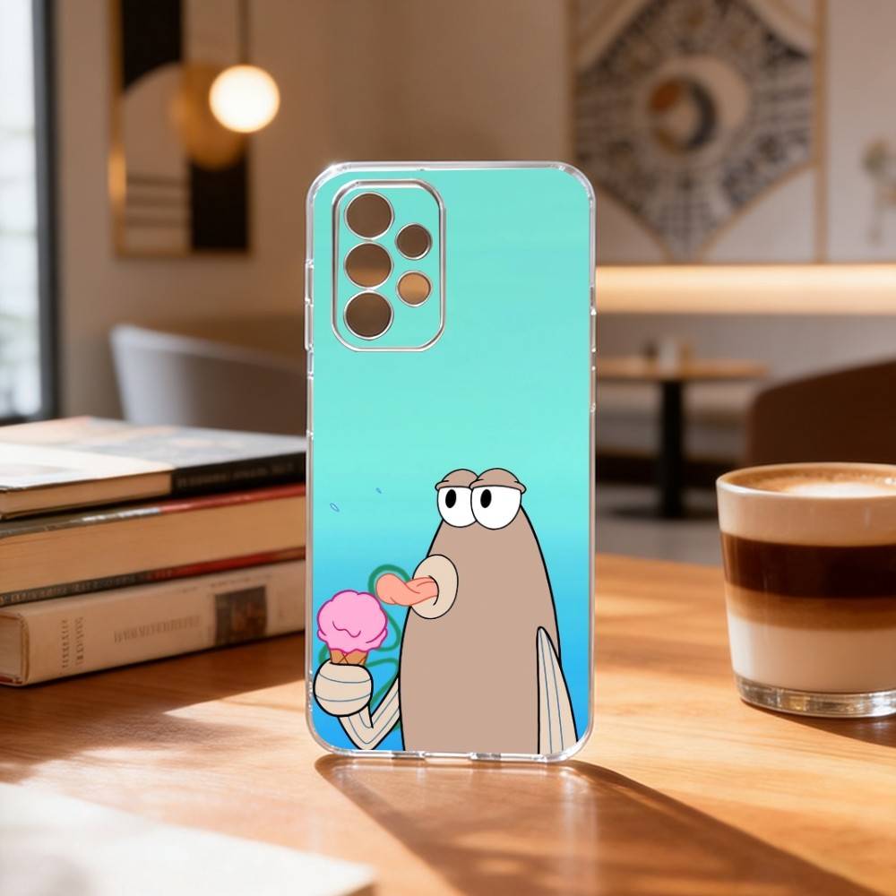 

Tired Deadpan Fish Phone Case Transparent Silicone Soft For Samsung S25,S24,S21,S22,S23,S30,Ultra,S20,Plus,Fe Samsung S20fe
