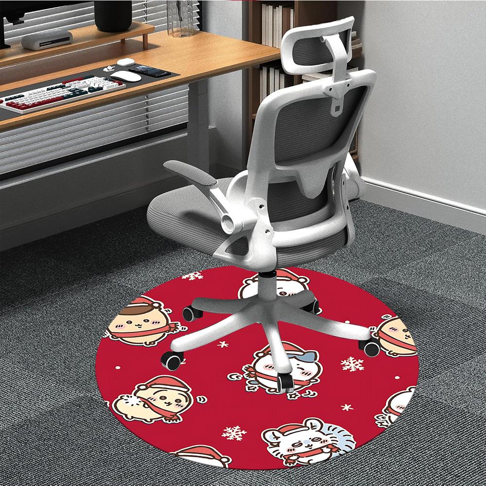 

1PC Chiikawa Office Round Area Rug Suitable For Office, Under Office Chairs Bedroom Living Room Home Decor, Available in Various SizesT101 80cm by 80cm