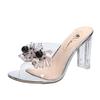 Fashion Fashion Rhinestone Women's High Heels GLADIATOR Style Woman Ultra High Heels Sandals Wedding Banquet Glass Slippers Pumps Mujer