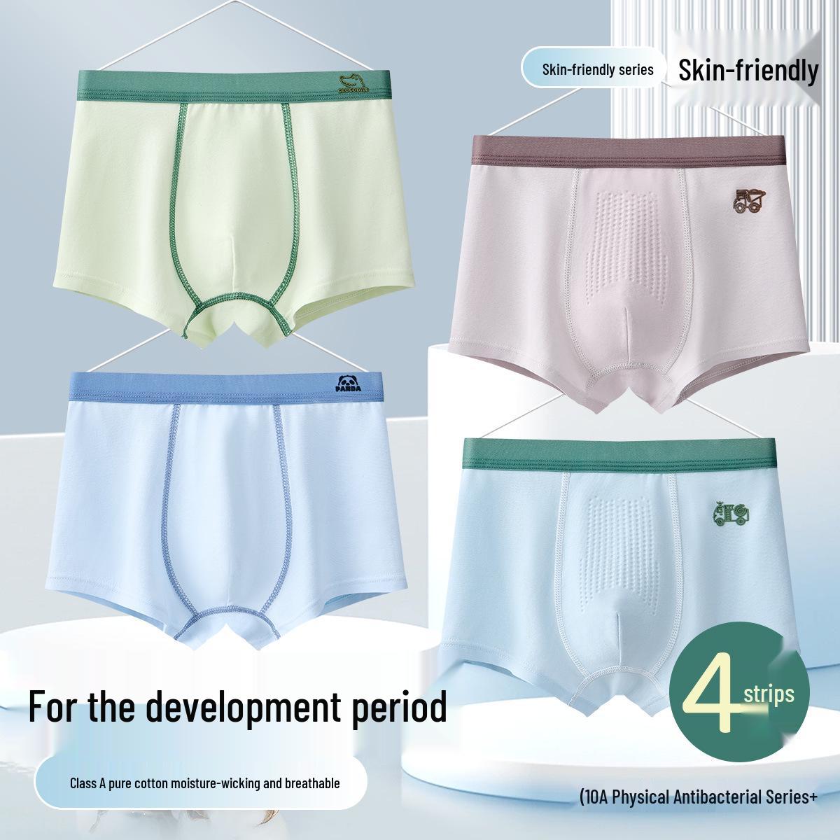 

Boys 100% Pure Cotton Boxer Briefs - Ages 6-12, Medium & Large L for 15-19 kg