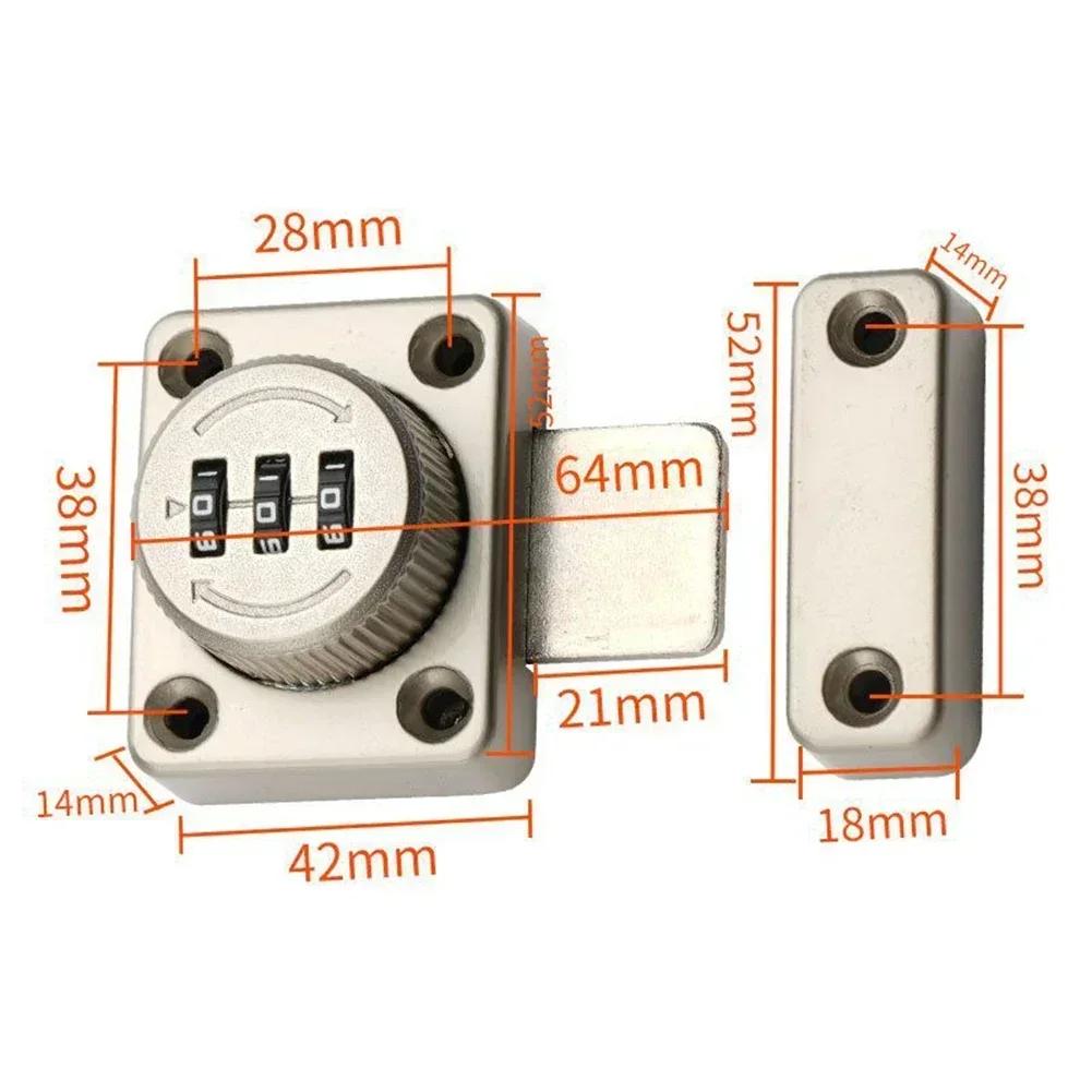 3 Digit Combination Password Door Lock Cam Code Lock Zinc Alloy For Mailbox Cabinet Door Hardware Sliding Bolt Lock