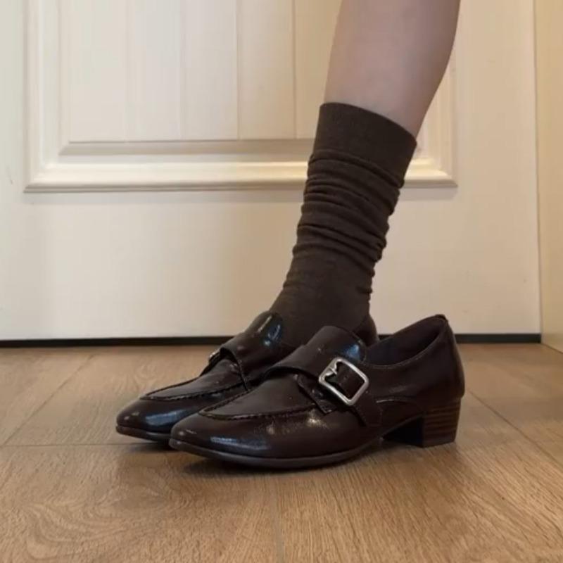 Anti-slip Shoes - New Style Women's Round-toe Shoes with Thick Heels, Single Sole