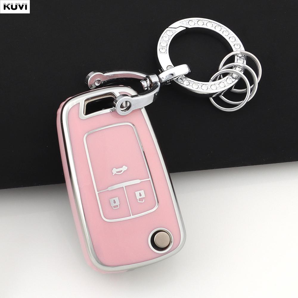 3 4 Buttons Tpu Car Folding Key Case Cover Fob Keychain For Chevrolet Cruze Aveo Camaro Epica Lova Sail Spark Opel Astra Corsa