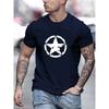 Maglietta estiva da uomo 100% cotone comoda casual ampia oversize con grafica stampata logo stella sportiva girocollo maniche corte