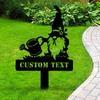 Metal Sign Garden Gnome Flower Stake, Personalized Yard Art, Outdoor Home Decor, Rustic Housewarming Gift
