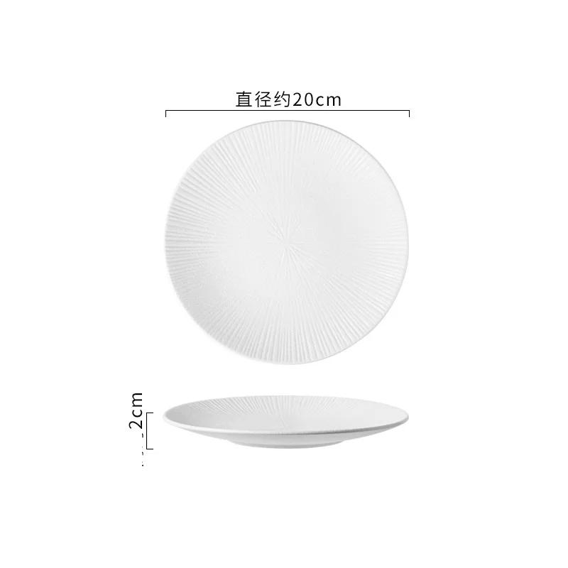 Black retro tableware plate Chinese cuisine plates Ceramic high-end steak plate creative Western flat plates Kitchen Tableware