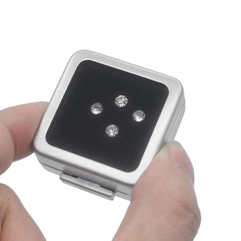Square Loose Diamond Display Package Box Metal Memory Sponge Gem Stone Beads Pendant Organizer Holder Showcase