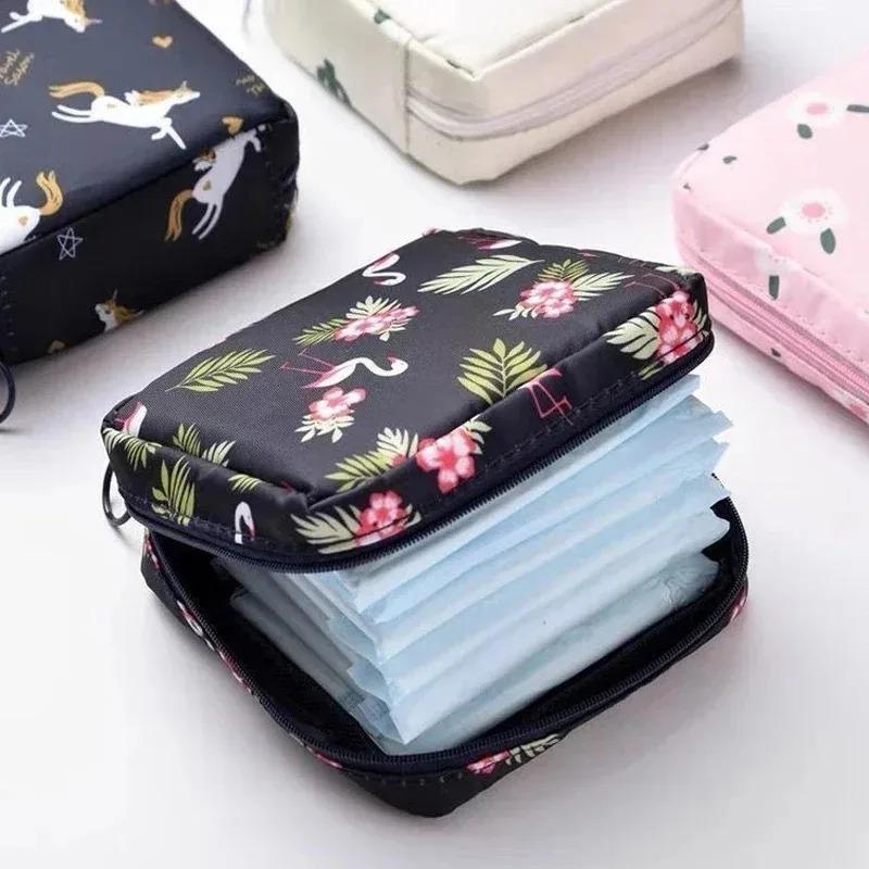 Women Coin Purse Sanitary Napkin Storage Bag Cartoon Waterproof Nursing Pad Bag Portable Large Capacity Menstrual Packet