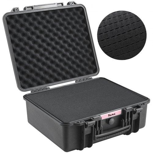 VEVOR Hard Pistol Cases with Pre-cut PU Foam, Waterproof & Dustproof Hard Gun Case for 6 Pistol, 19.3×17.1×8.3 in Lockable Pistol Case, Black