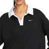 Nike Sportswear Essential Color Block Print Training Casual Loose Lightweight Turn-down Collar Long Sleeve Drop Shoulder T-Shirt Women Tops FB8721-010