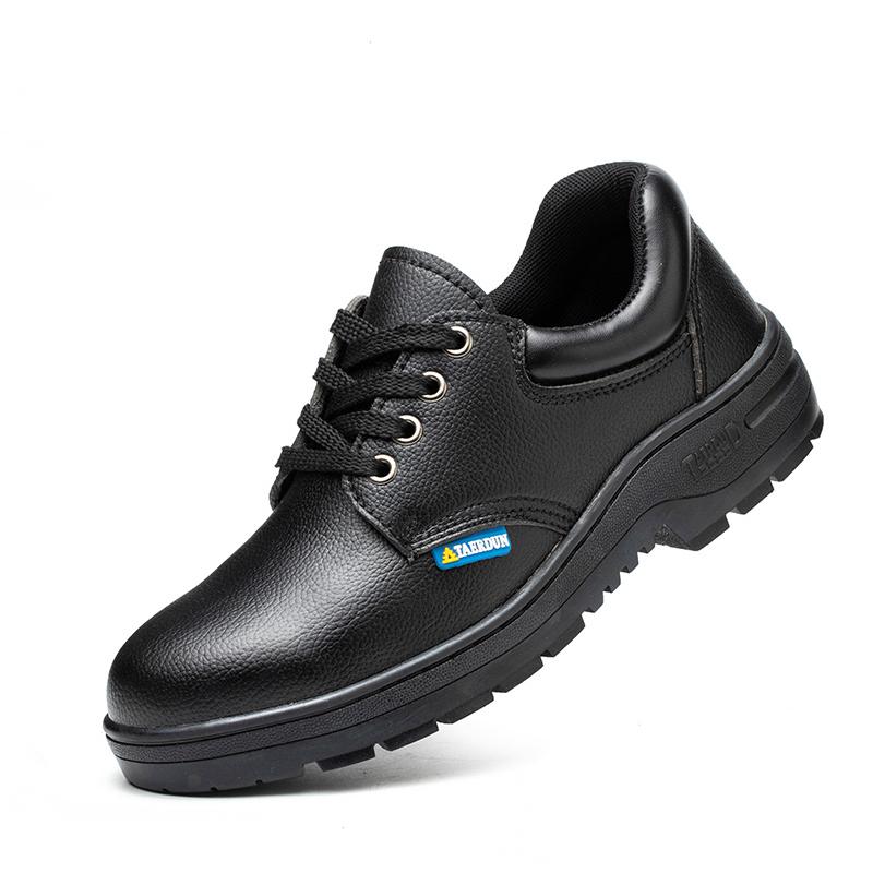 

men casual breathable steel toe caps work safety shoes soft leather summer security boots worker safe sneakers protect footwear 275 чорний