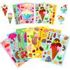 6 Sheets/Pack Assorted Ice Cream Style Puzzle Stickers Cute DIY Assemble Making A Face Stickers Stationery Diary Decorations ZYF