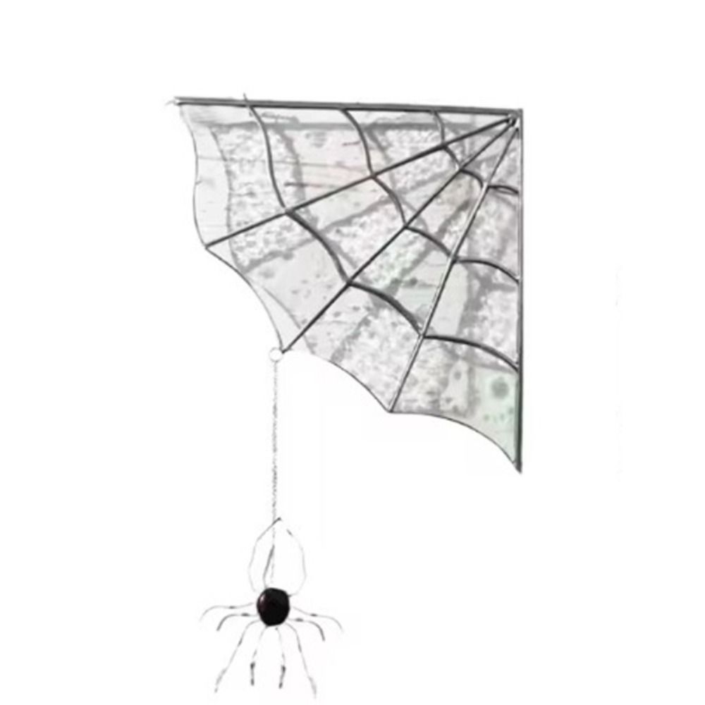 Acrylic Spiderweb Door Topper Decoration Quartered Halloween Door Corner Sign  Haunted House