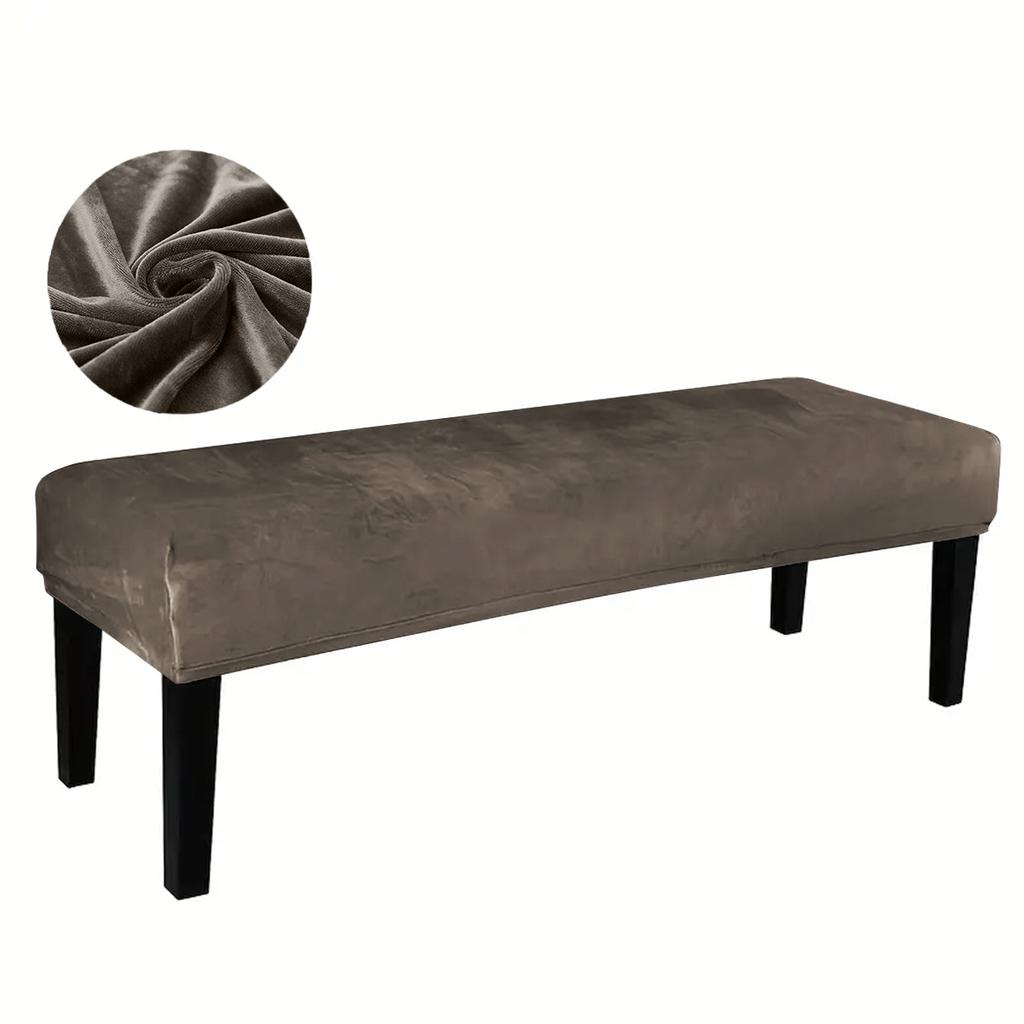 1pc Solid Colour Silver Fox Plush Bench Cover, Warm Chair Covers for Hotel Bedroom, Living Room, Winter Dustproof Cushion Covers