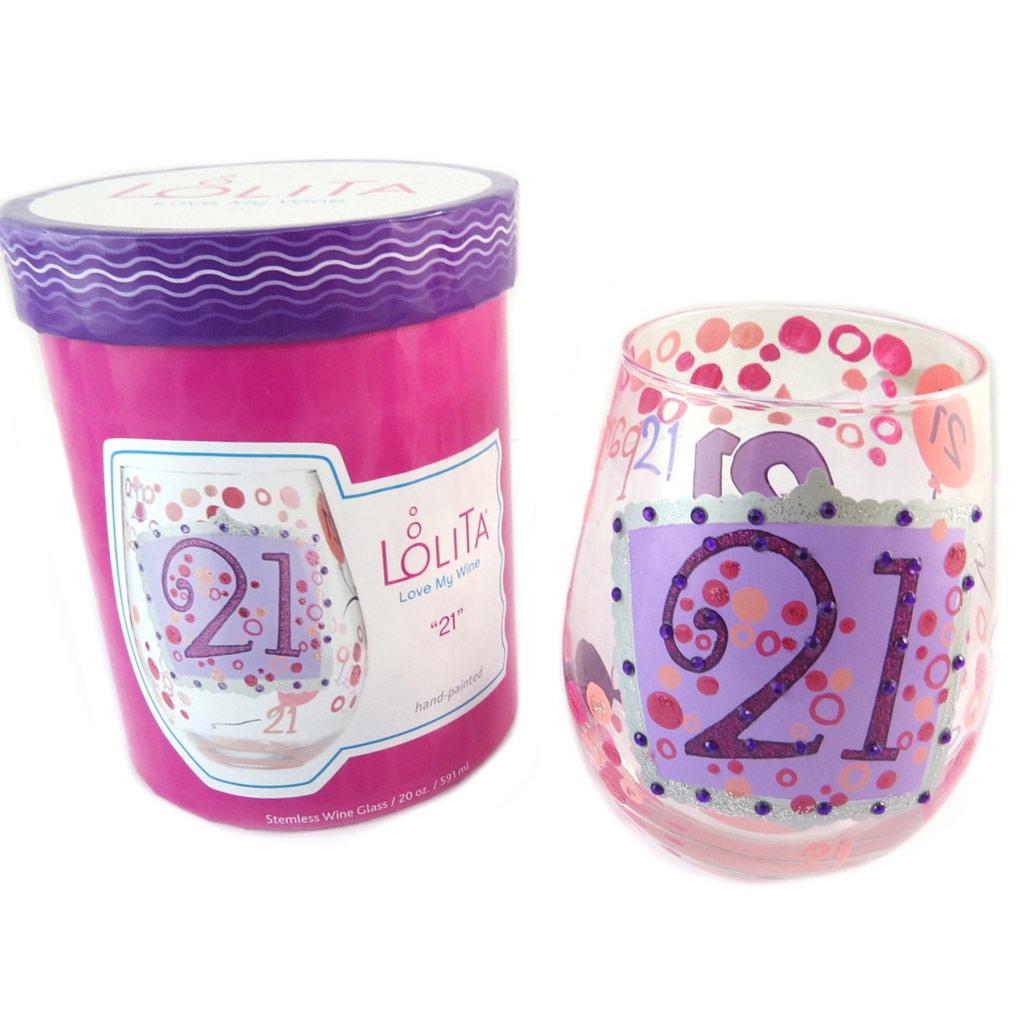 Les Trésors De Lily [P1363] - Designer-Weinglas '21' rosa (Stielloses Weinglas) - 10 cm