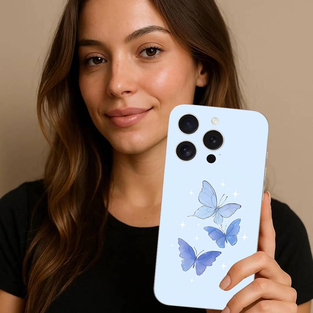 B-Schönes Schmetterlings-Handyhülle Für IPhone 17 16 15 14 Plus 13 12 11 Pro Max Handy-Rückseite Transparente Stoßfeste Hülle