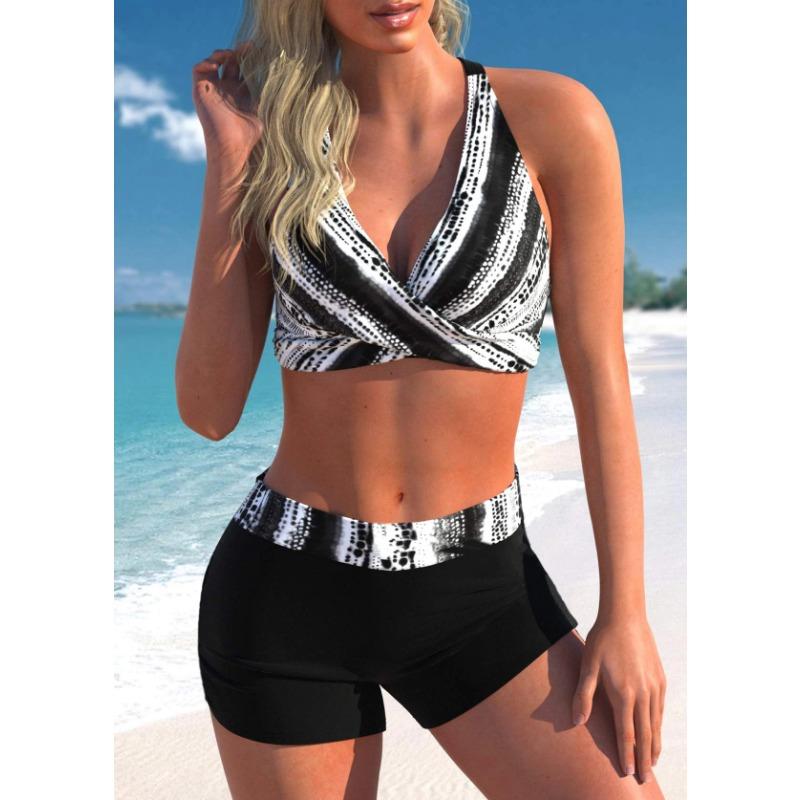 Women's Fashion Two Piece Swimwear Summer Beach Monokini Sexy Swimwear Bikini Set Printed Swimwear