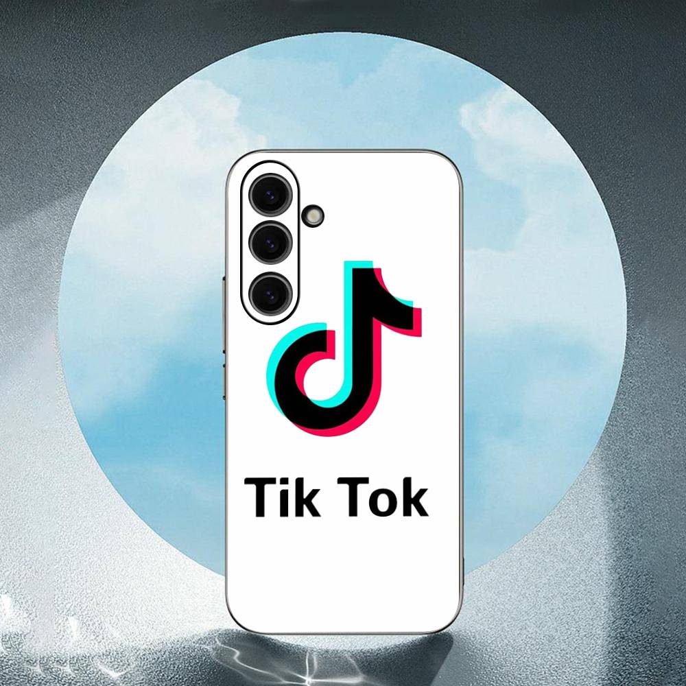 TikTok Musical Logo For Samsung Galaxy S25 S24 S23 Ultra S22 S21 Plus S20 Black Soft Silicone Protective Case