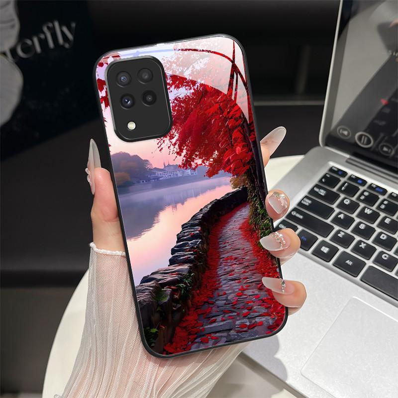 For Samsung M33 M53 Phone Case Trendy Fantasy Design Tempered Glass Hard Bumper For Galaxy M 33 M 53 Full Protection Back Covers