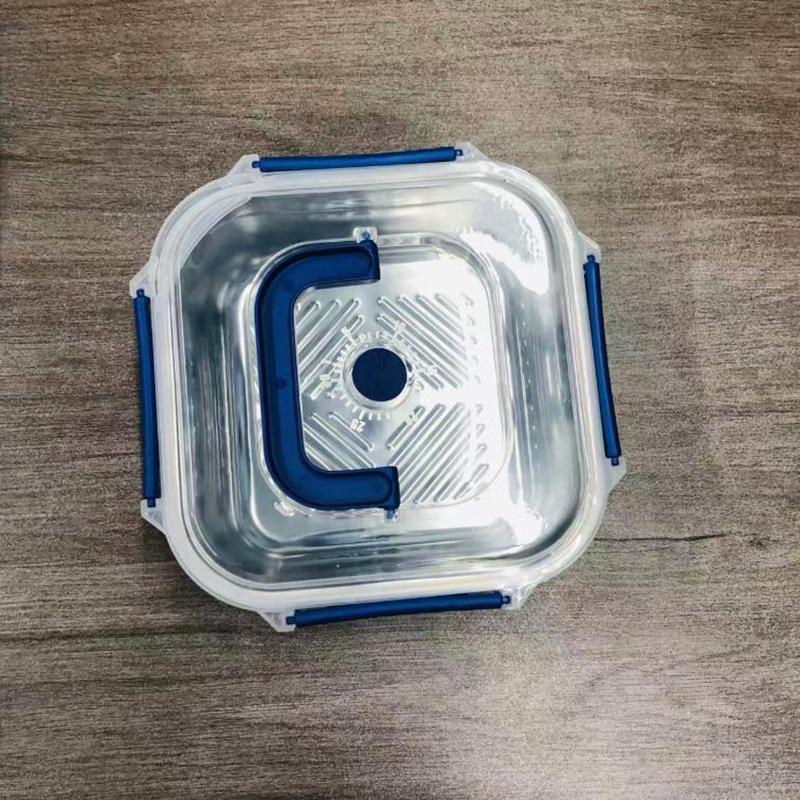 Large Capacity Stainless Steel Crisper With Handle Airtight Lid Leak-Proof Lunch Box Rectangular Fresh-Keeping Box Refrigerator