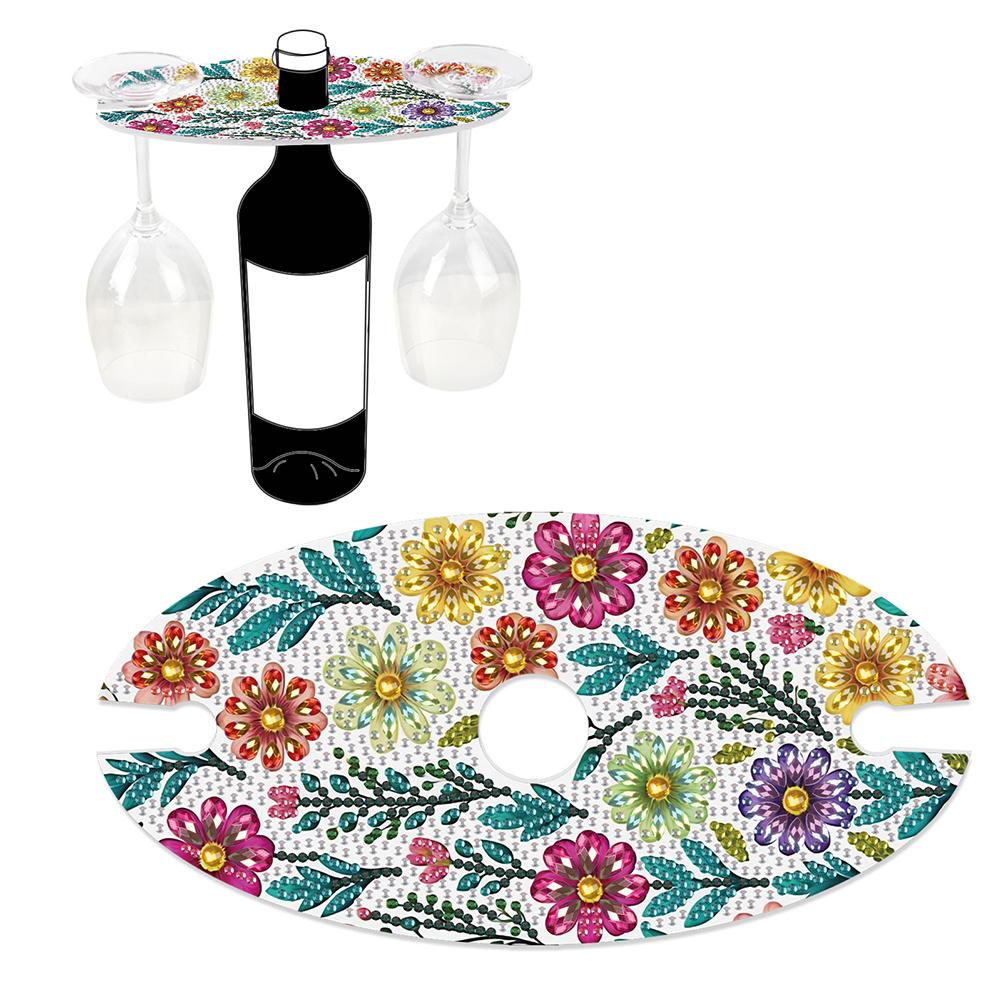 Wine Bottle Holder 5D DIY Diamond Art Wine Bottle Rack Acrylic Special Shaped Pattern Wine Glass Storage Holder for Table Decor