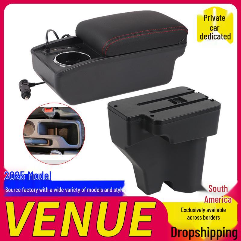 Upgraded Armrest Box Center Console Storage for Modern 25 Venue Cars In South America