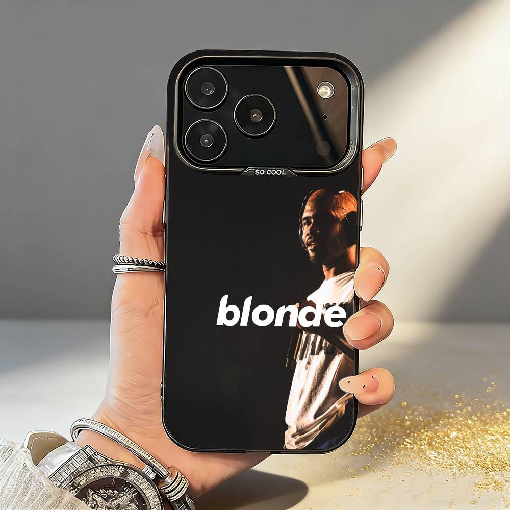 F-Frank Ocean B-Blonde Phone Case For iPhone17 16 15 14 13 12 Pro Max Grey Black Matte Laser Metallic Aurora Funda
