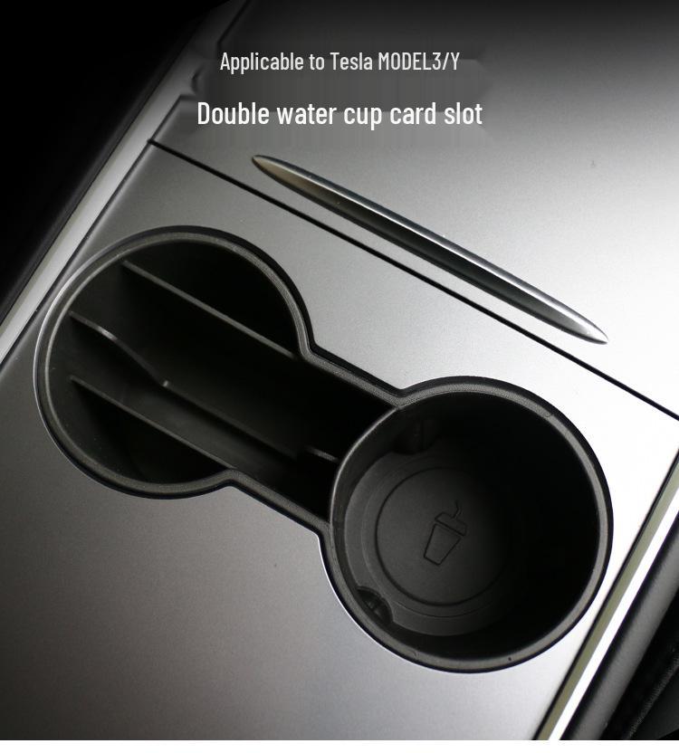 TPE Water Bottle Holders: Fits 21 Tesla Model 3 Y Models, Dual Slots for Efficient Storage and Organization.