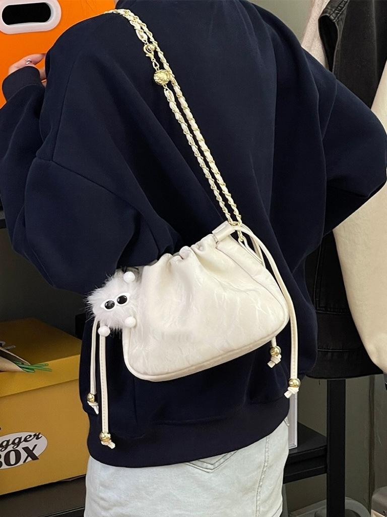 This Year s Popular Bags Are Women s High Looks Korean Drawstring Bucket Bags, High-end Chain Crossbody Bags