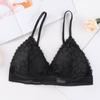 Women Lace Wire Free Sports Bra Beauty Back Comfortable Skin Stretch Triangle Cup Padded Bra