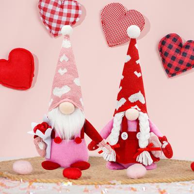 Red Valentine Gnomes, Valentines Day Decorations Plush Swedish Tomte Figurines Ornaments For Gift Table Tiered Tray Decor