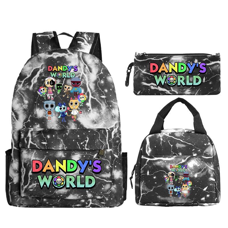Dandy's world cartoon print fashion children's schoolbag set cross-border leisure student backpack three-piece set