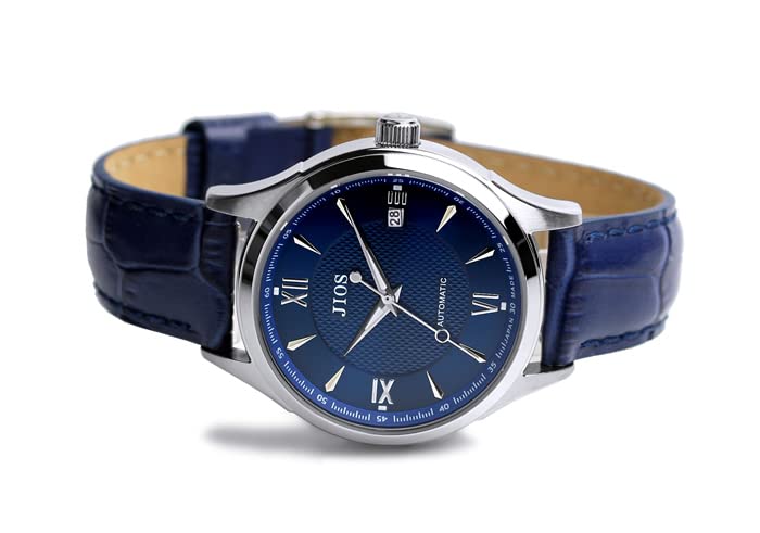 JIOS Made In Japan Automatic Watch Domestic Genuine Leather Belt MADE IN JAPAN Sapphire Glass X Blue Croco Embossed [GEOS] Men's (Blue Belt)