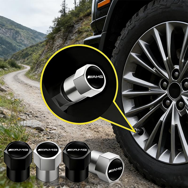 4Pcs Alloy Car Valve Cap Wheel Valves Dust Cover Tire Accessories For Mercedes Benz AMG W203 W206 W220 W205 W211 W212W201W168GLA