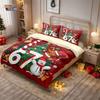 3pcs Merry Christmas 67 element printed coreless duvet cover set, multi size bedroom bedding holiday decoration machine washable