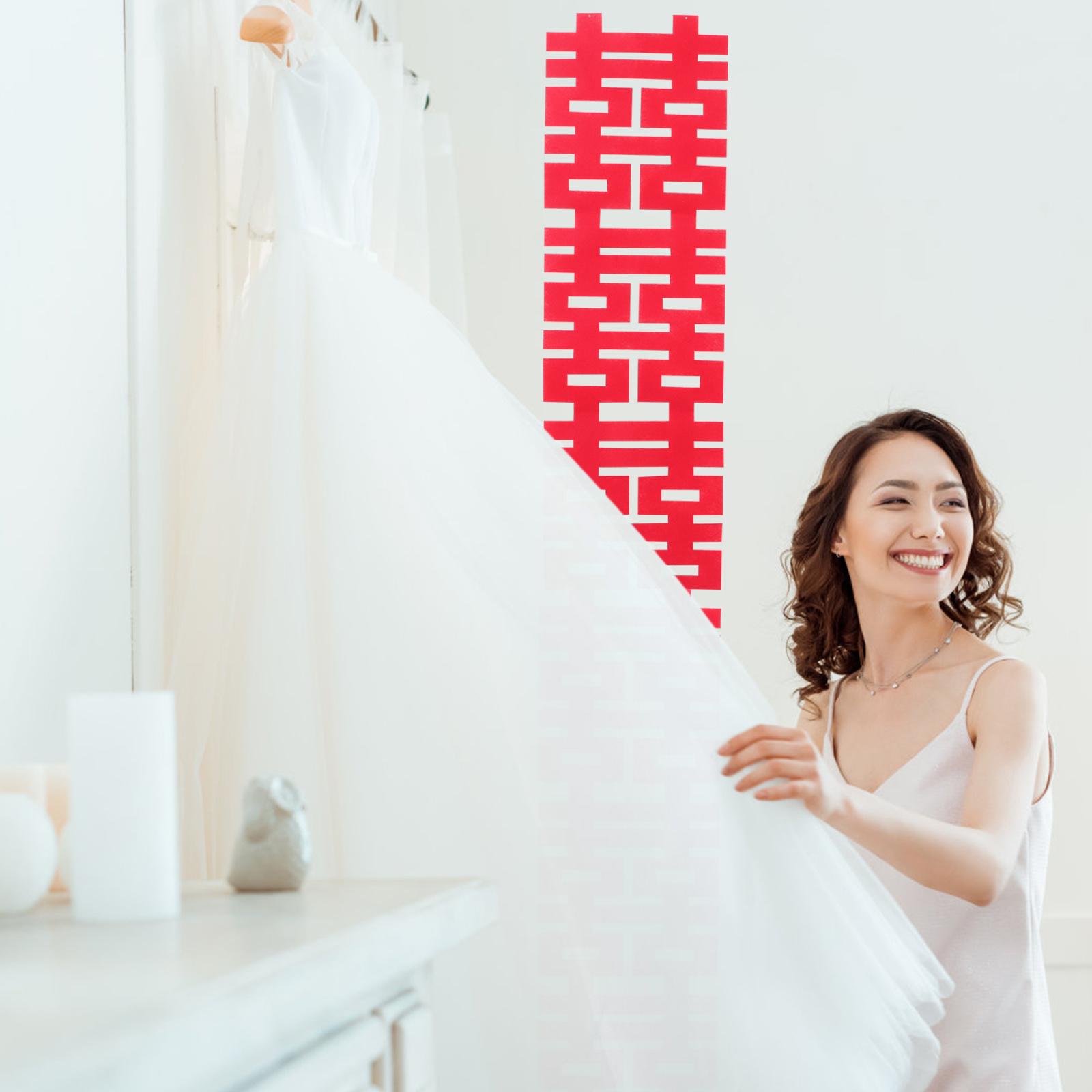 Chinese Wedding Decorations Red Felt Xi Character Banner Traditional Wedding Photo Background Door Wall Hanging Party Props other