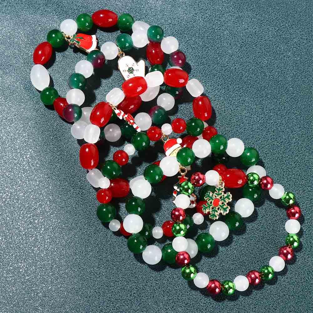 Snowflake Candy Cane Xmas Bracelet Father Christmas Santa Claus Hand Chain  Xmas