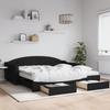VidaXL Daybed with Trundle and Drawers Black 100x200 Cm Fabric 3197591