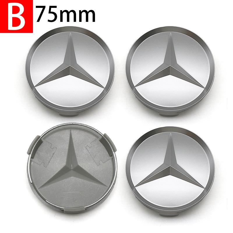 ABS Car Wheel Center Hub Caps 4PCS 56MM 60mm 75MM For Mercedes Benz AMG W203 W206 W220 W205 W211 GLA GLC Emblem Tire Rim CoversA