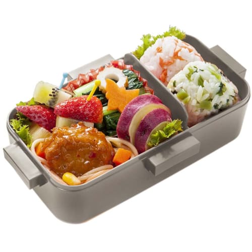 Skater Lunch Box, Mauve Gray, 530ml, Antibacterial, Fluffy, Dome-shaped Lid, For Women, Made in Japan, PFLB6AG-A